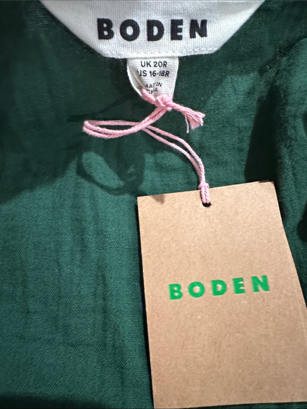Boden Green Eve Tiered Cotton Midi Dress NWT Size 16 18 Plus Cottagecore - Picture 8 of 9